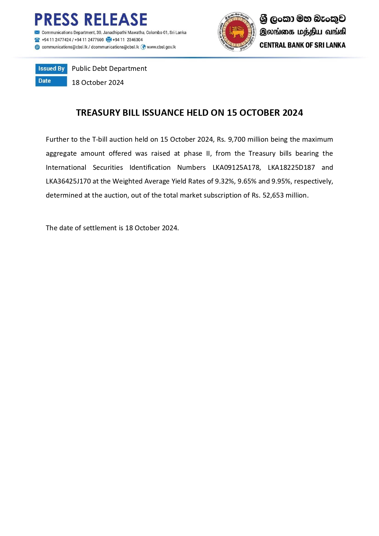 T bill Press Release E 15.10.2024 with Phase II page 0001