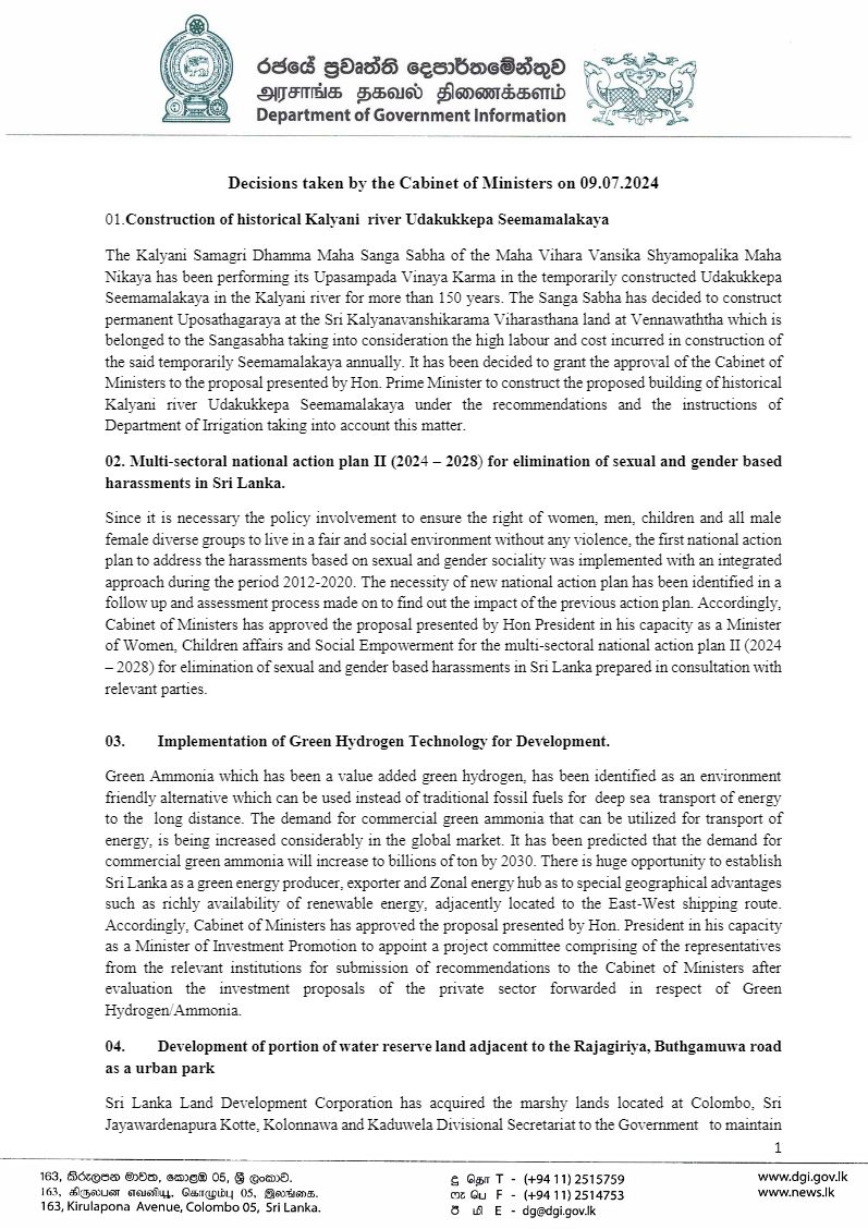 Cabinet Decisions on 09.07.2024 Eng 1