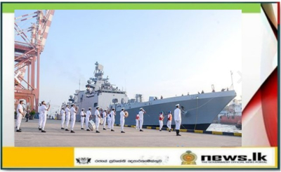 INS Sahyadri arrives at port of Colombo