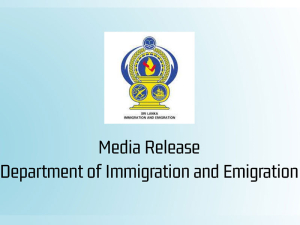 Media Release - Department of Immigration and Emigration