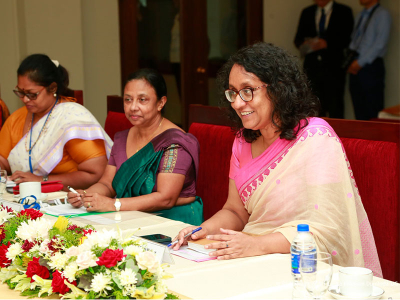 Courtesy Call by the Vice-Chairwoman of CPPCC Ms. Qin Boyong on Prime Minister of Sri Lanka