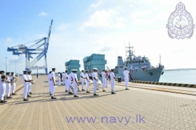 Mauritius Coast Guard Ship arrives at Sri Lanka&#039;s Port of Hambantota in South