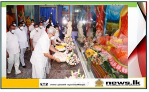    Seth Pirith chanting at Mirisawetiya to invoke blessings on President, Prime Minister &amp; citizens….